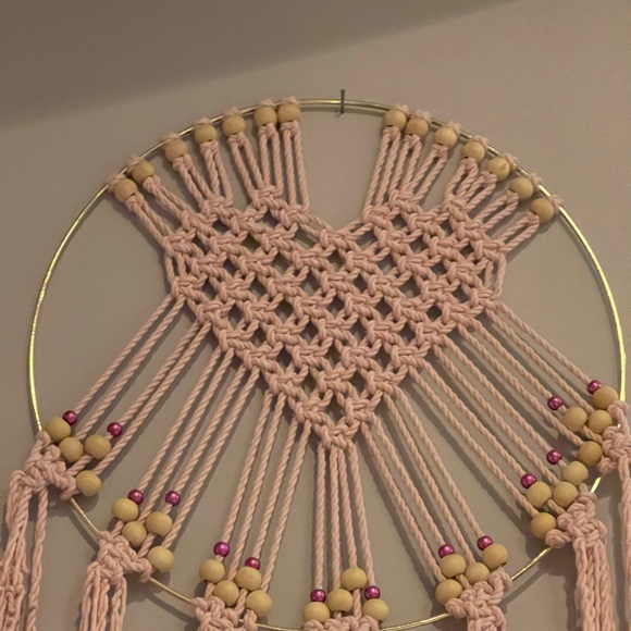 Other - Handmade macrame heart shaped wall hanging